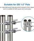 Heavy Duty Mast Clamp Kit For Dual Antenna Mounts With V Jaw Brackets And U Bolts, Two Pack Pole Mount Brackets For Outdoor Roof Or Mast Install, Zinc Plated Iron Construction With Rust Proof Finish Built To Last. Fits 1-2 inch poles.