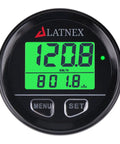 Waterproof GPS Speedometer With Real Time MPH KMH Display, Distance Traveled And Time, Easy Two Wire Install Plug In Ride Ready For ATVs UTVs Boats Motorcycles Cars And More, 12V 24V Power, Black displaying 120.8 KM/H