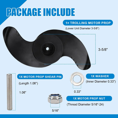 Pro Trolling Motor Propeller Weedless Wedge Two Style Fits Three And Five Eighths Inch Motor Diameters For All Terrain Endura Max Pro Maxxum Edge Camo Series Boats OE Replacement 2091160 1865017 1pc
