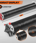 Garage Door Torsion Springs Pair 0.225 X 2 In X 30 In Dope Heavy Duty Steel With Aluminum Cones Precision Heat Treated Finish