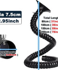 Badass 360 Adjustable Air Extractor Rig With Sleek Flexible Smoke Hose With Diameter Measurements For Workshop Fume Extraction.