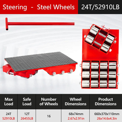 No Sweat Heavy Duty Skate Dolly With Four Smooth Riding Pivot Wheels Efficiently Hauling Heavy Machinery Across Tight Warehouses And Busy Workshop Floors, featuring steel wheels and four casters