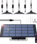 Solar Powered Shed Lights With 3 Heads And Remote Control No Fuss IP65 Weatherproof Outdoor Indoor Hanging Night Light kit