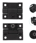 90 Degree Torque Friction Positioning Folding Hinges For Cabinets And Electrical Boxes With Stable Support And Precise Angle Control No Wobble Easy Install 1 Pair Black Housoutil, close-up view of black hinges.