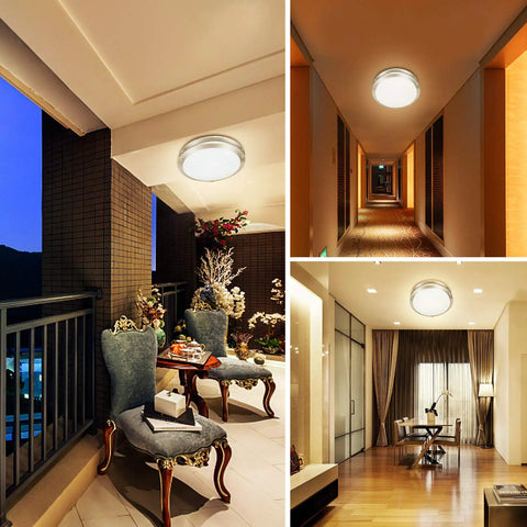 Motion Sensor LED Flush Mount Ceiling Light 12 Inch, 18W 3000K Warm White, Auto On Auto Off Round Indoor Outdoor Ceiling Lamp for Garage, Laundry, Porch, Hallway, 100W Equivalent, Energy Saving, Easy Install