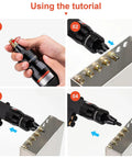 Step-by-step guide using Pneumatic Rivet Nut Gun Kit With Self Locking Head And Adjustable Speed, Four Size Quick Change Heads