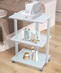 Three Tier Beauty Cart On Wheels With Heavy Duty 330 Lb Capacity All Purpose Rolling Trolley Organizer for salon use with products