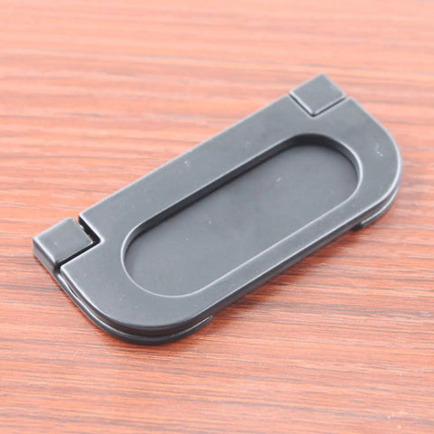 4 Pack Hidden Recessed Drawer Pull Handles For Cabinets And Furniture Metal Zinc Alloy Ring Style on wood surface