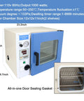 0.9 Cu Ft Vacuum Drying Oven With Digital Temperature Control For Lab Use, Drying And Heating Under Vacuum, 110V 1kW, PID Precision