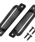 5 Inch Sliding Barn Door Handle Black Aluminium Alloy Gate Pull with screws, matte finish, 2-pack for cabinet and closet installation