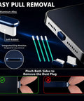 Four Pack USB C Dust Plugs For USB C Port And Speaker Grilles, Dual Head Type C Cover with removal instructions and metal mesh