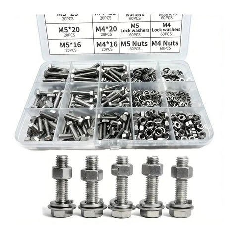 480 Pcs M4 And M5 Stainless Steel Socket Bolts Set With Nuts Hex Drive Built To Last Corrosion Proof 304 Stainless For Furniture Machinery Electronics And DIY Projects, organizer box with bolts and nuts