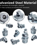 Grease Fittings 24 Size SAE And Metric Zerk Fitting Assortment Kit All In One For Straight 45 Degree And 90 Degree Nipples Galvanized Steel
