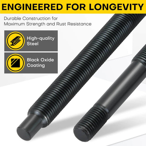 High-quality steel rod from Five Piece Long Reach Harmonic Balancer Installation Tool Kit With Extended Forcing Rods, black oxide finish