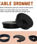 2.5 Inch Plastic Cable Grommet Desk Hole Cover For Wire Management And Cord Organization In Workstations And Tables Fits 60mm Hole ABS Durable Cable Routing Grommet