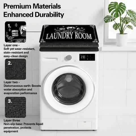 Washer and Dryer Topper Silicone Mat 26 Inch by 26 Inch Non Slip Quick Dry Protector on washing machine