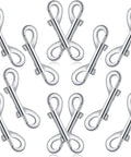 12-piece silver zinc-alloy double-ended bolt snap hook set with dual triggers for leashes, keys, or tack