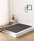 Rock Solid King Size Box Spring With Seven Inch Steel Bed Base Foundation And Dust Resistant Fabric Cover For Silent Nightly Rest And Quick Setup With Pro Grade Structural Support Inside in a modern bedroom.