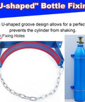 Heavy Duty Gas Bottle Wall Bracket Set with U-shaped design and safety chain for propane cylinders