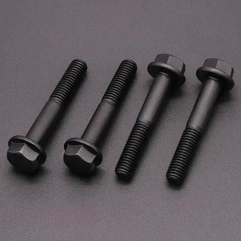 Flanged M8 Hex Bolts 1.25 X 80mm, 8 Pack, Partial Thread, Black Oxide Finish, 10.9 Grade Alloy Steel, Motorcycle And Car Bolt Replacements