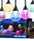 Clear Bulb Outdoor String Lights, 96ft RGBWIC Dimmable Patio and Backyard Lighting with packaging and mobile control app
