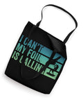 I Cant My Foil Is Calling Wing Foil Wingsurfing Tote Bag, black, 16x16 inch with printed design and black straps.