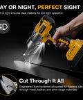 Cordless Metal Shears for 20V Max 14GA Cutter That Eats Sheet Metal Leather and Carpet, shown cutting metal sheet close-up