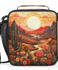Desert Flower Cactus Insulated Lunch Bag Tote With Leakproof Cooler Waterproof Reusable Thermal Food Bag for work and travel