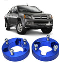 Heavy Duty 2 Inch Front Suspension Lift Kit For Isuzu D Max Mu X 2012 To 2025 featuring CNC machined aluminum strut spacers.