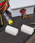 4 Pack Electrical Connector Block Quick Connectors For Wiring Space Saving Design For Cabinets And Industrial Use