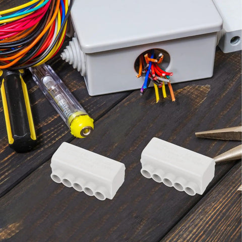 4 Pack Electrical Connector Block Quick Connectors For Wiring Space Saving Design For Cabinets And Industrial Use