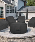Heavy Duty Waterproof Fire Pit Cover For 36 Inch Round Fire Pit Bowl Fade Resistant 600D Durable Patio Shield To Protect Outdoor From Rain Sun And Snow