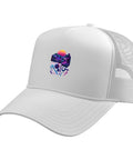 Chill Five Panel Trucker Hat For Machinist And CNC Guys Featuring Vise Gauge Square Print Cool White Mesh Back Adjustable Fit For Real Tool Heads side view