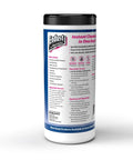 Screen And Surface Cleaning Wipes For Electronics, LCD And Plasma Displays, Streak Free Dust And Fingerprint Remover, 70 Count Wipes For TVs, Monitors, Laptops, And Other Screens in a cylindrical container.