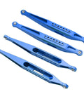 Upgrade Your RC Ride With Premium Aluminium Alloy Suspension Links For Losi 1/8 LMT 4WD, set of four blue suspension arms.