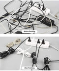 Before and after using self-locking nylon cable ties set for organizing wires in home or office