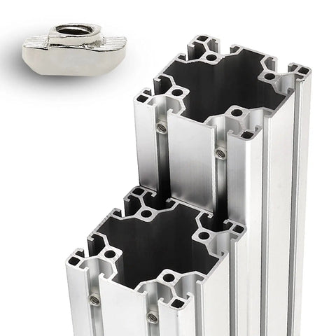 50 Pack Hammer Head Sliding T Nuts For 8mm T Slot Aluminum Extrusion 3030 Series M6 Thread Slide In Easy Insertion And Strong Connection Fits Standard Profiles Rierdge shown with aluminum extrusion profile.