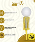 Unbreakable Yellow Plastic Golf Tees 3 1/8 Inch 4 Pack With Consistent Height For Longer Straighter Drives, brush-t design