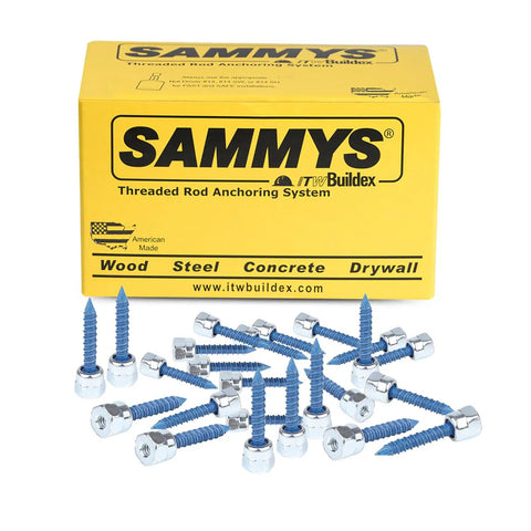 Vertical Threaded Rod Anchor For Concrete And Steel With Zinc Finish 5/16 X 1-3/4 Inch Screw Fits 3/8 Inch Rod Package