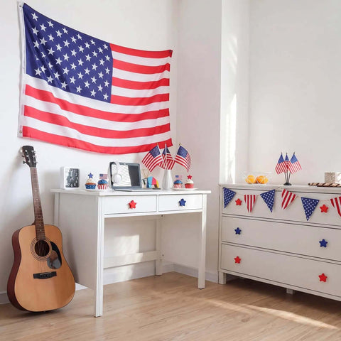 Room decor with Patriotic Star Cabinet Knob Set 12 Piece Red And Blue Silicone Drawer Knobs For Kitchen Decor 4th of July party