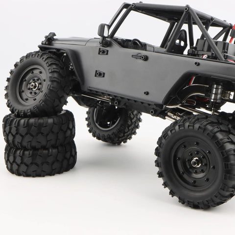 Four Piece RC Rubber Tire Set for 1/12 Scale Crawler Cars H12P H12Y H12Y+ MN-82 MN-128 MN82S Replacement Spare Parts Not Glued on Rim for Hobbyists and DIY RC Car Enthusiasts