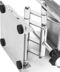 Lab jack scissor stand, 4x4 in, stainless steel, with black hand wheel and screw lift