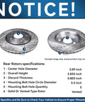 Rear rotors specifications for Brake Kit For Dodge Ram 1500 Front And Rear With Drilled Slotted Rotors And Ceramic Pads 13.23 Inch Front Rotor 5 Bolt Pattern Fits Durango Aspen And Ram 1500 Classic