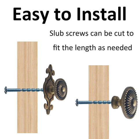 Side view of Vintage Retro Drawer Knob Set With Backplates 5Pcs Mushroom Shape Antique Bronze Zinc Alloy Pull Handles installed