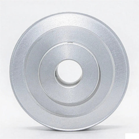Pro Level Aluminum Timing Belt Pulley With 150 Precise Teeth And 3M Pitch Slip Free Sync Wheel For Nailed Drive Performance And Secure Set Screw Mounting, front view showing bore.