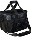Insulated Picnic Backpack For Work Beach And Travel With Large Capacity Lunch Bag Tote, black design with handles and mesh pockets.