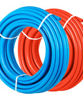 Non Oxygen Barrier PEX B Pipe 1/2 Inch Flexible Tubing 100 Ft Red And Blue rolls for hydronic radiant floor heating and plumbing