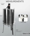 Electric Honey Extractor 8 Frame Rack With 4 Deep Frames Food Grade Stainless Steel Beekeeping Equipment with measurements