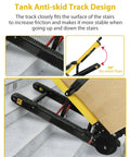 Heavy Duty Electric Stair Climbing Hand Truck Dolly Cart With 6 Wheels Powers Up To 220 Lbs with anti-skid track on stairs.