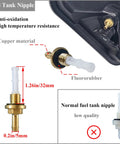 Gas Fuel Tank Compatible With GX160 GX200 Engines Harbor Freight Predator 212cc with copper nozzle, fluororubber seal visual.